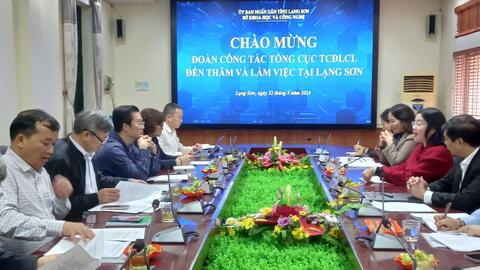 Đoàn công tác Tổng cục Tiêu chuẩn Đo lường Chất lượng đến thăm và làm việc tại Sở Khoa khoa học và Công nghệ tỉnh Lạng Sơn