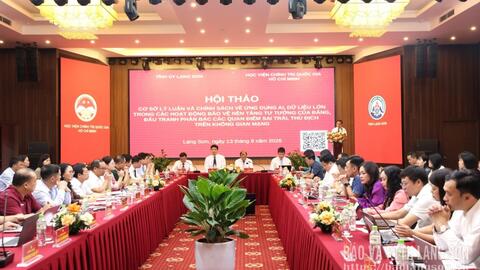 Hội thảo khoa học về cơ sở lý luận và chính sách của Việt Nam về ứng dụng AI, dữ liệu lớn trong các hoạt động bảo vệ nền tảng tư tưởng của Đảng